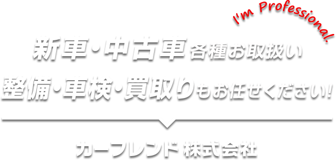 新車・中古車 各種お取扱い整備・車検・買取りもお任せください！